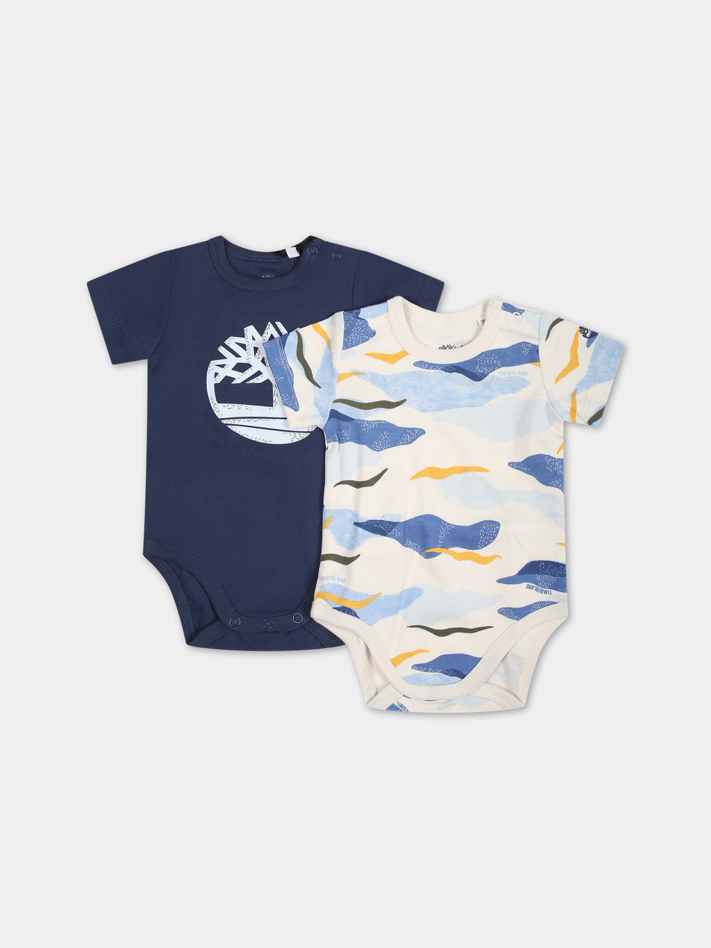 Blue bodysuit set for baby boy with logo